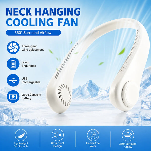 ⭐ Portable Mini Neck Mounted Bladeless Fan
