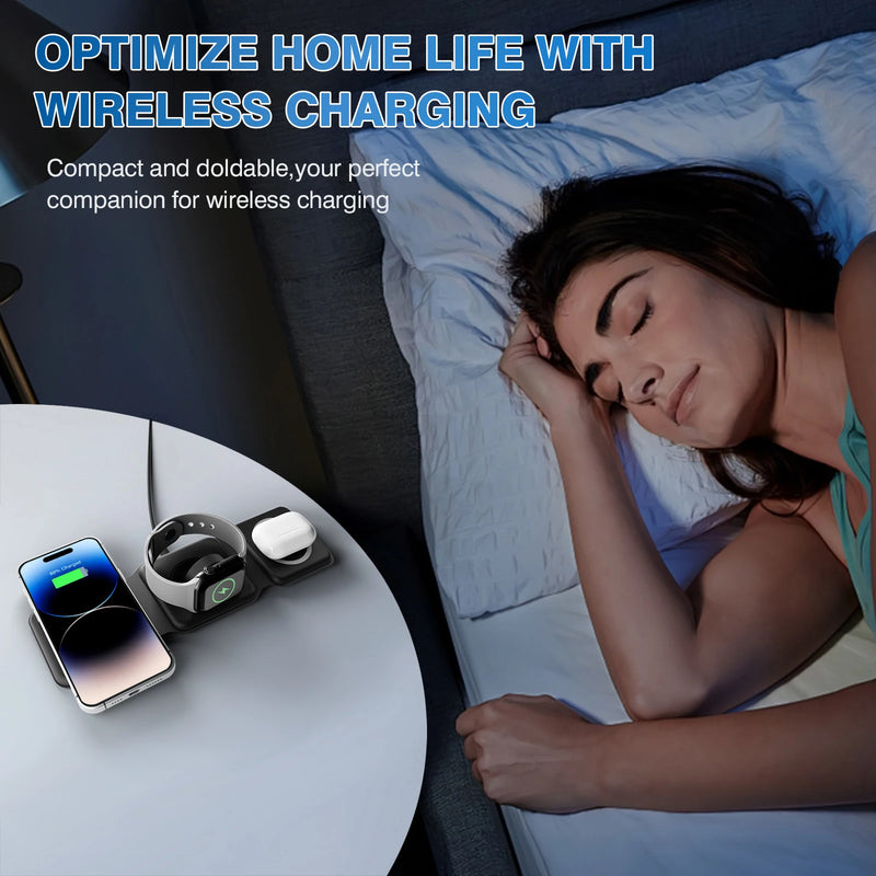 ⭐ 3-in-1 Foldable Magnetic Wireless Charging Station