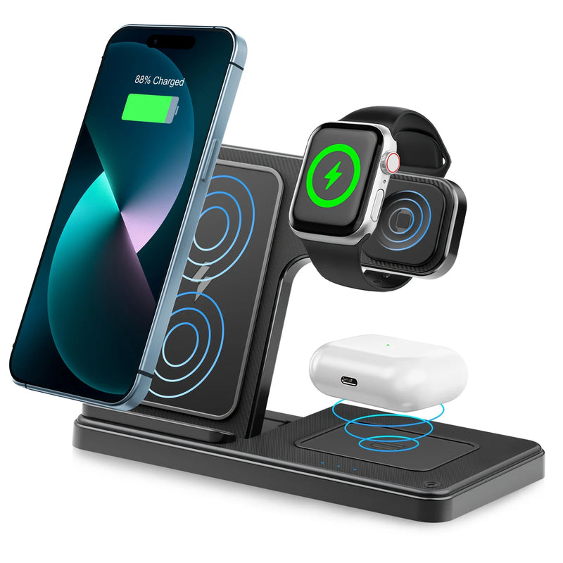 3-in-1 Premium Magnetic Wireless Charger Stand