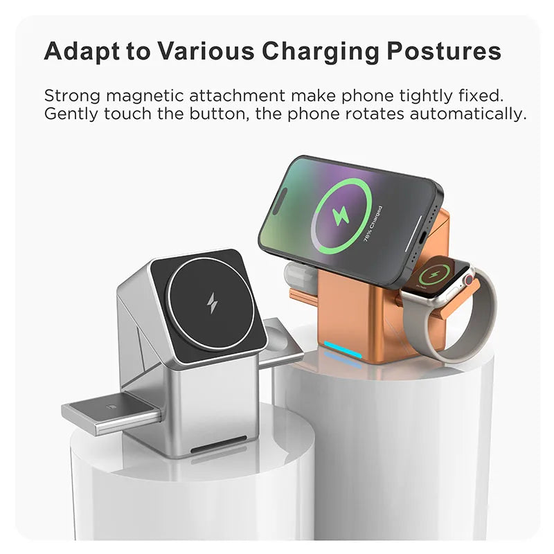 ⭐ Desktop Portable Qi2 Wireless Fast Charging Stand