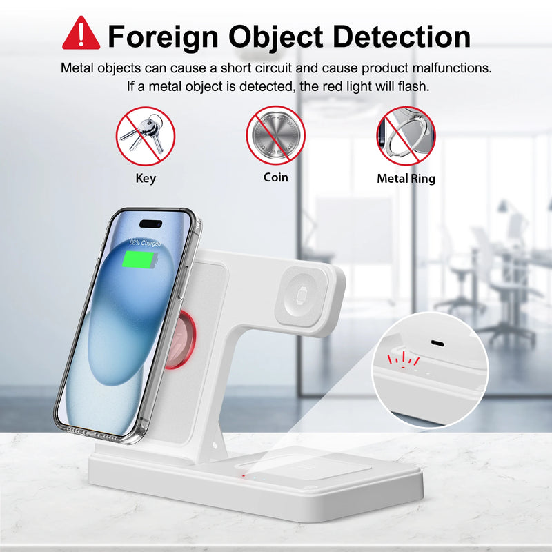 3-in-1 Premium Magnetic Wireless Charger Stand