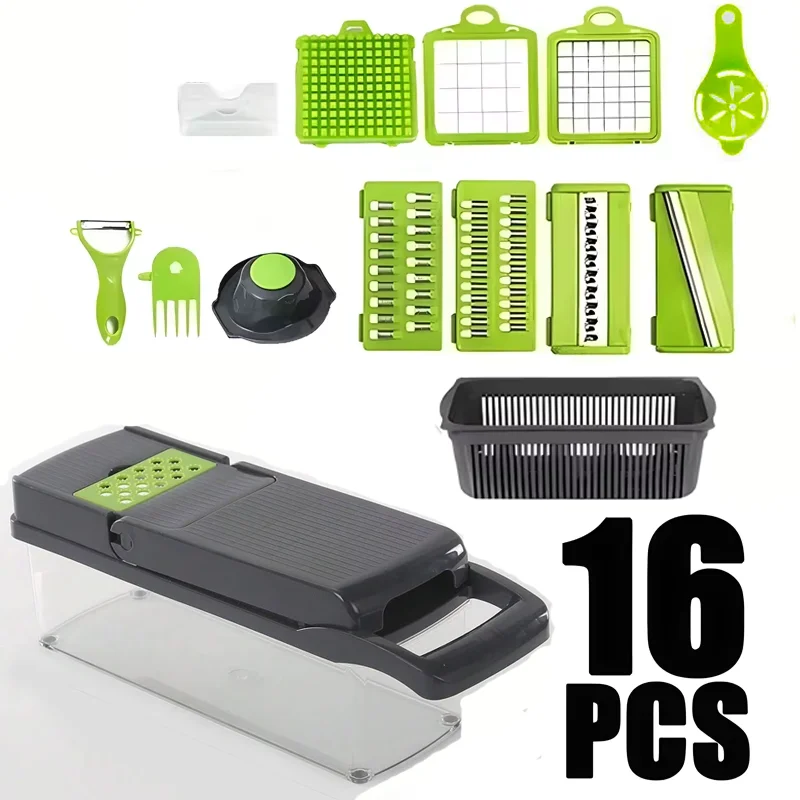 🔪 Multifunctional 4-in-1 Vegetable Chopper & Slicer