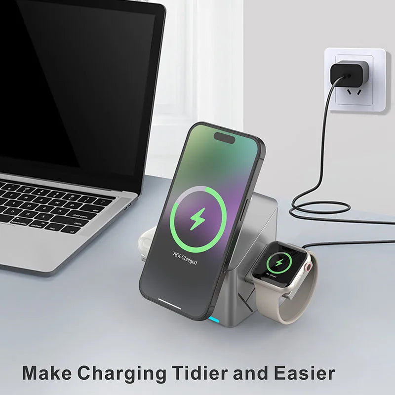 ⭐ Desktop Portable Qi2 Wireless Fast Charging Stand