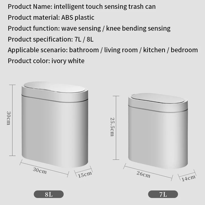 ⭐ Smart Sensor Automatic Trash Can (7L)