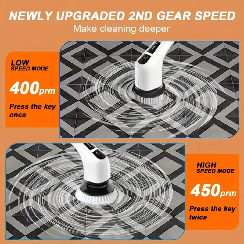 ⭐ Electric Spin Scrubber with 7 Replaceable Brush Heads