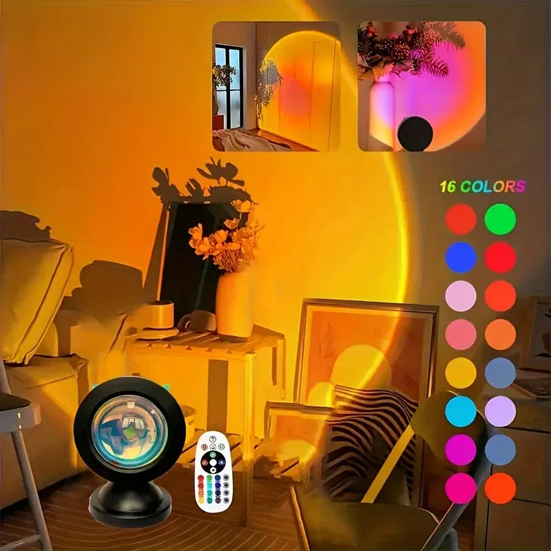 ⭐ USB RGB LED Sunset Projector Night Light