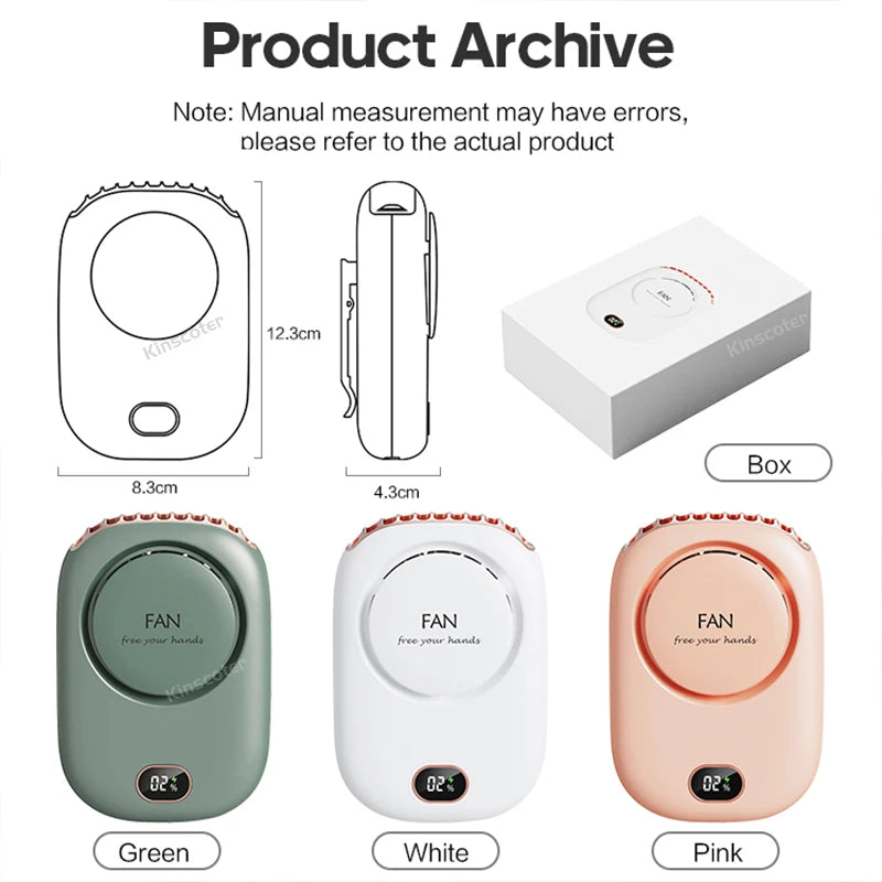 ⭐ Hands-Free Portable Neck & Waist Cooling Fan