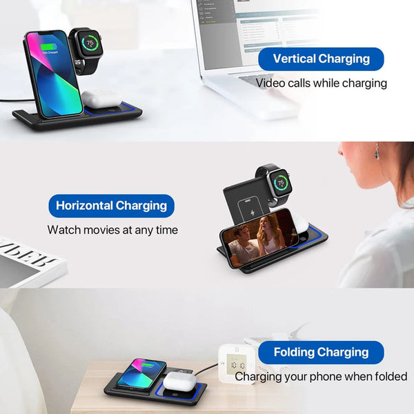 ⚡ 3-in-1 Night Light Wireless Charger Stand