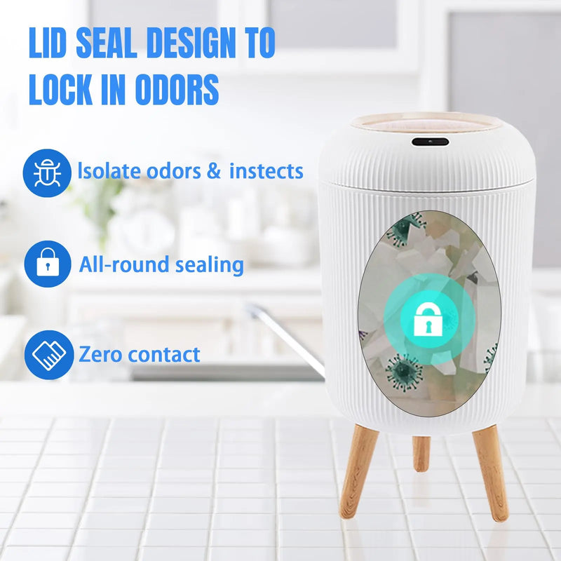 ⭐ Smart Motion Sensor Plastic Trash Can with Lid