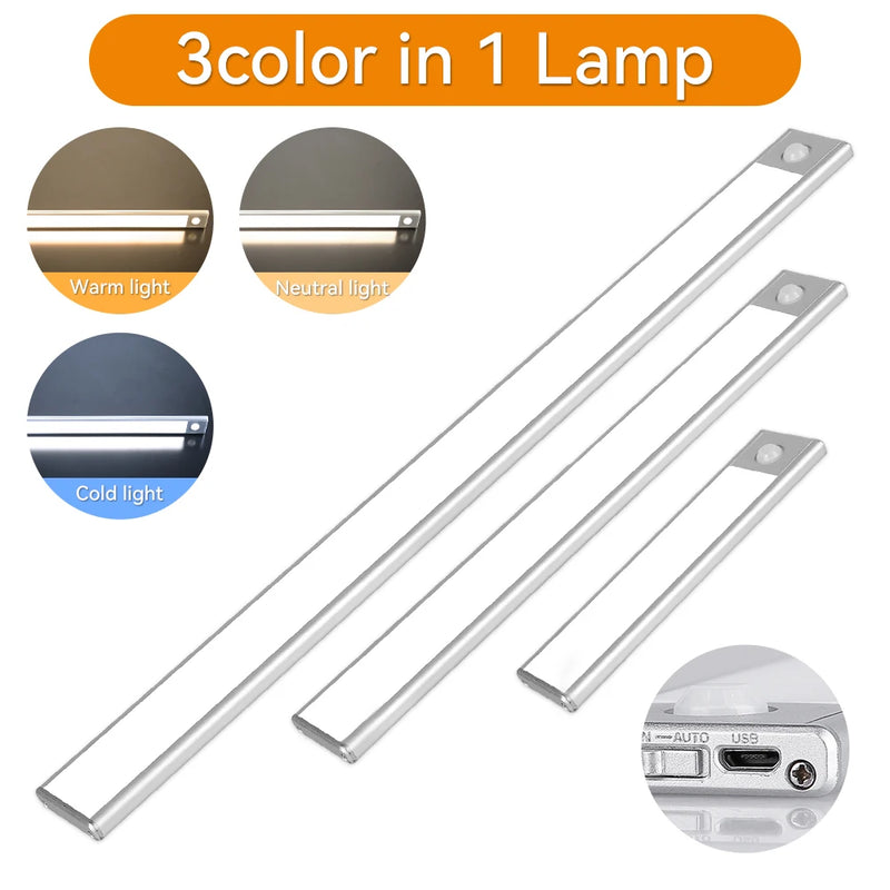 ⭐ Premium Aluminum Motion Sensor Cabinet Light
