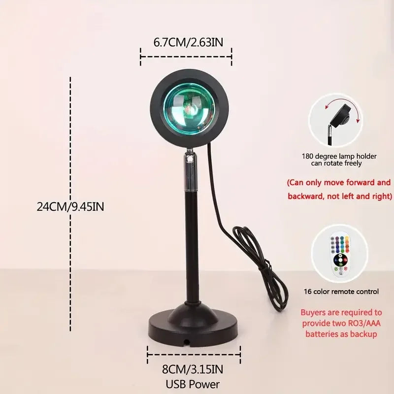 ⭐ USB RGB LED Sunset Projector Night Light