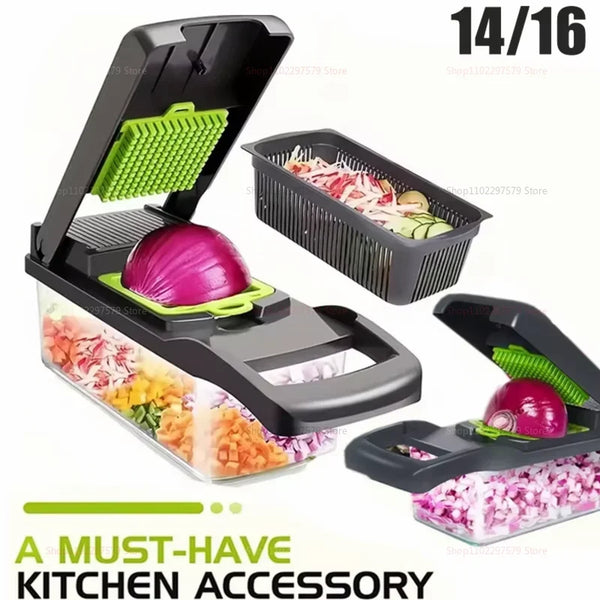 🔪 Multifunctional 4-in-1 Vegetable Chopper & Slicer