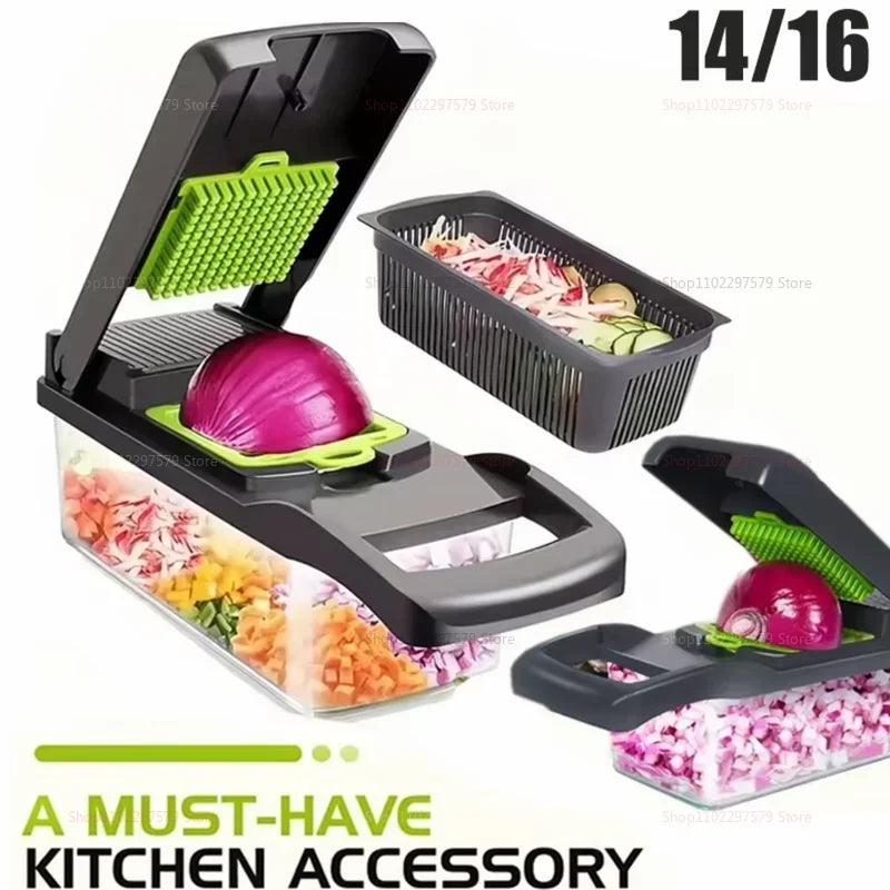🔪 Multifunctional 4-in-1 Vegetable Chopper & Slicer