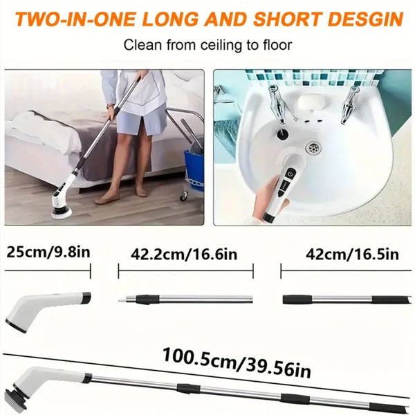 ⭐ Electric Spin Scrubber with 7 Replaceable Brush Heads