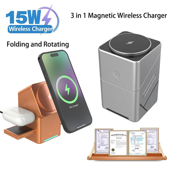 ⭐ Desktop Portable Qi2 Wireless Fast Charging Stand