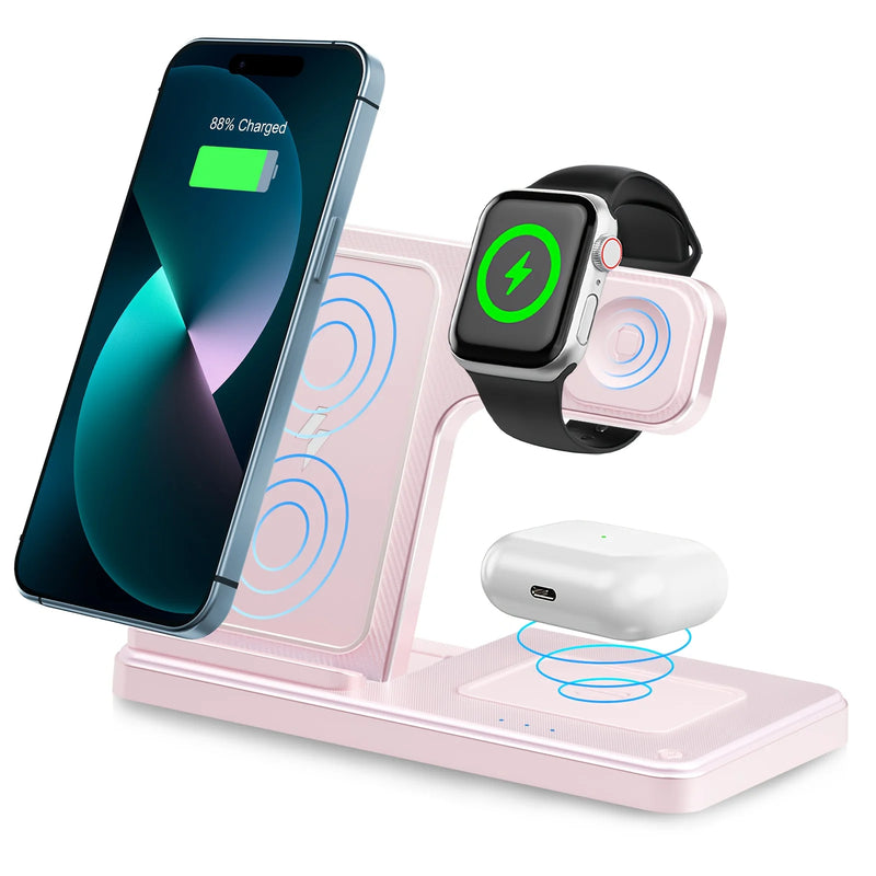 3-in-1 Premium Magnetic Wireless Charger Stand