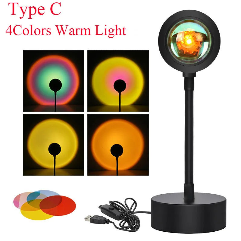 ⭐ Sunset Lamp LED Projector Atmosphere Night Light