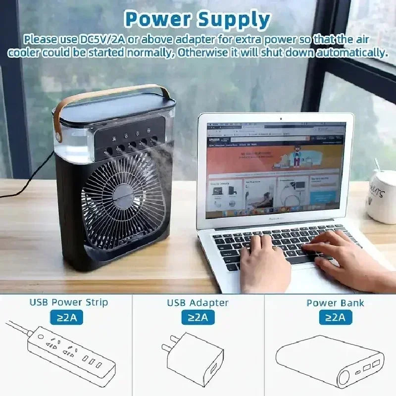 ⭐ Portable Hydrocooling Mini Air Cooler & Fan