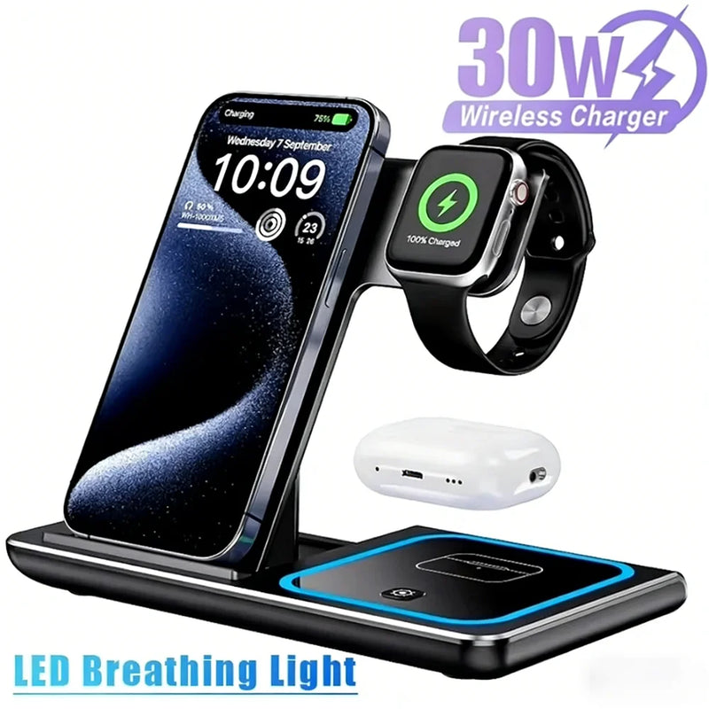 ⚡ 3-in-1 Night Light Wireless Charger Stand