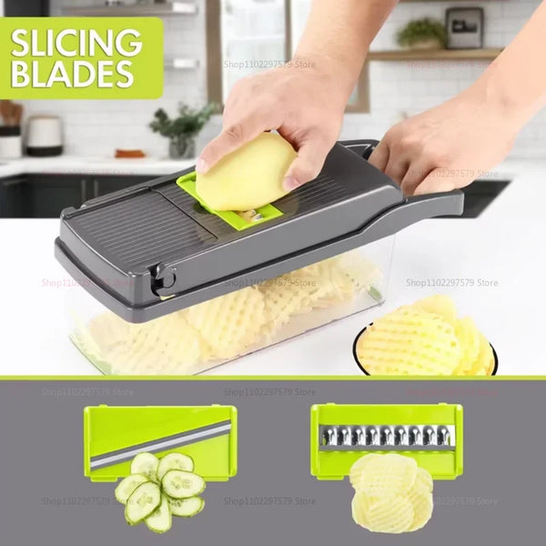 🔪 Multifunctional 4-in-1 Vegetable Chopper & Slicer