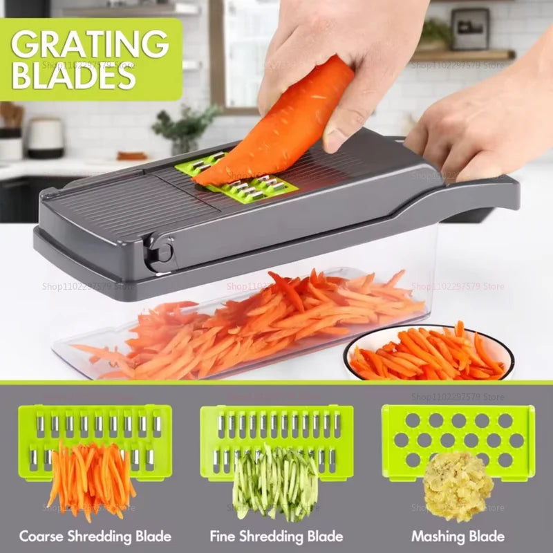 🔪 Multifunctional 4-in-1 Vegetable Chopper & Slicer