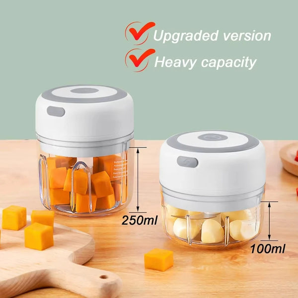 🔪 Wireless Mini Electric Food & Garlic Chopper (250ML)