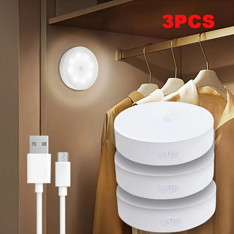 ⭐ Adjustable Brightness Motion Sensor Night Light (3-Pack)