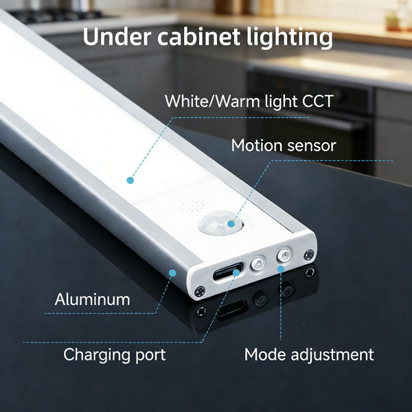 ⭐ Premium Aluminum Motion Sensor Cabinet Light
