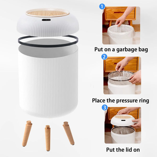 ⭐ Smart Motion Sensor Plastic Trash Can with Lid