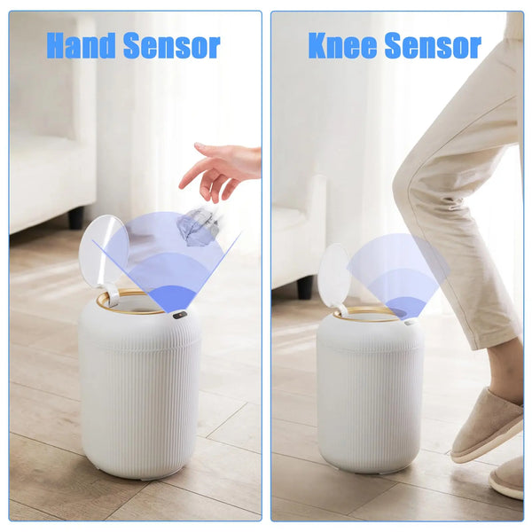 ⭐ Smart Motion Sensor Plastic Trash Can with Lid