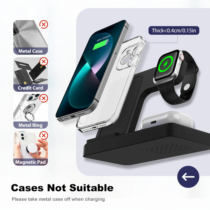 3-in-1 Premium Magnetic Wireless Charger Stand