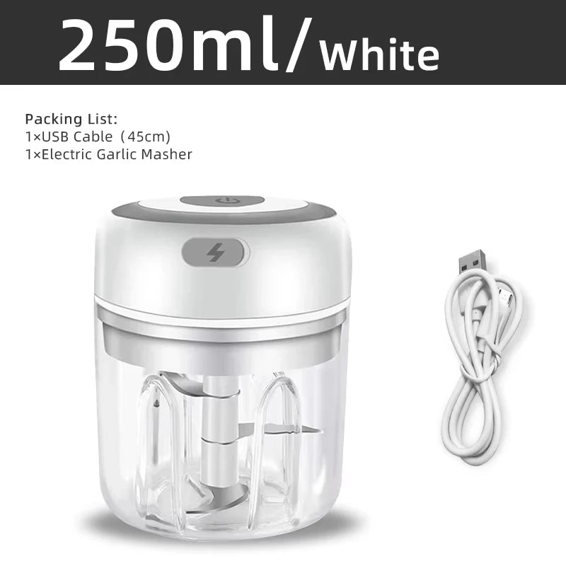 🔪 Wireless Mini Electric Food & Garlic Chopper (250ML)