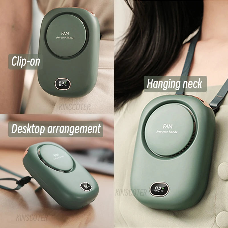 ⭐ Hands-Free Portable Neck & Waist Cooling Fan