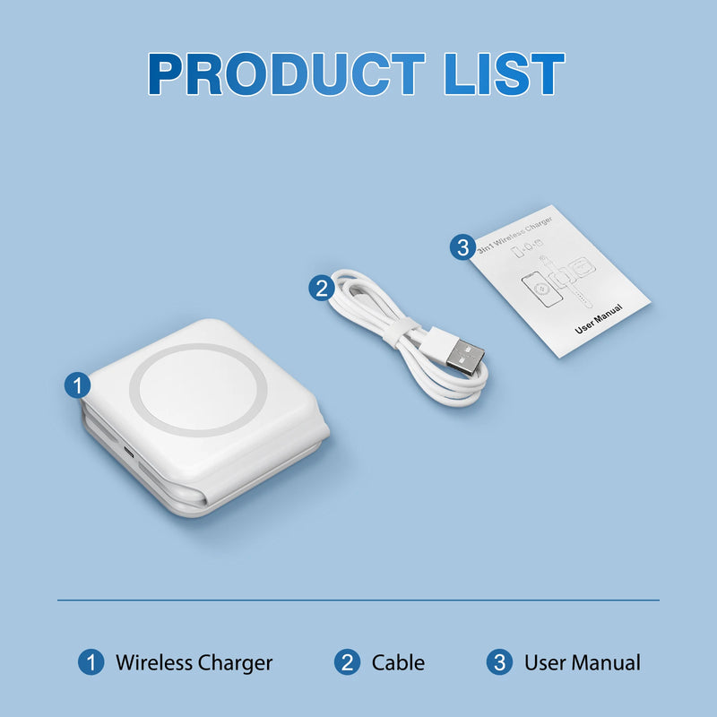 ⭐ 3-in-1 Foldable Magnetic Wireless Charging Station