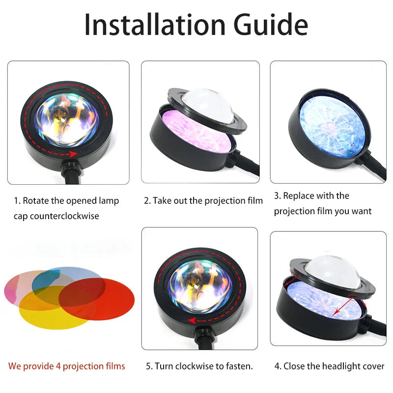 ⭐ Sunset Lamp LED Projector Atmosphere Night Light